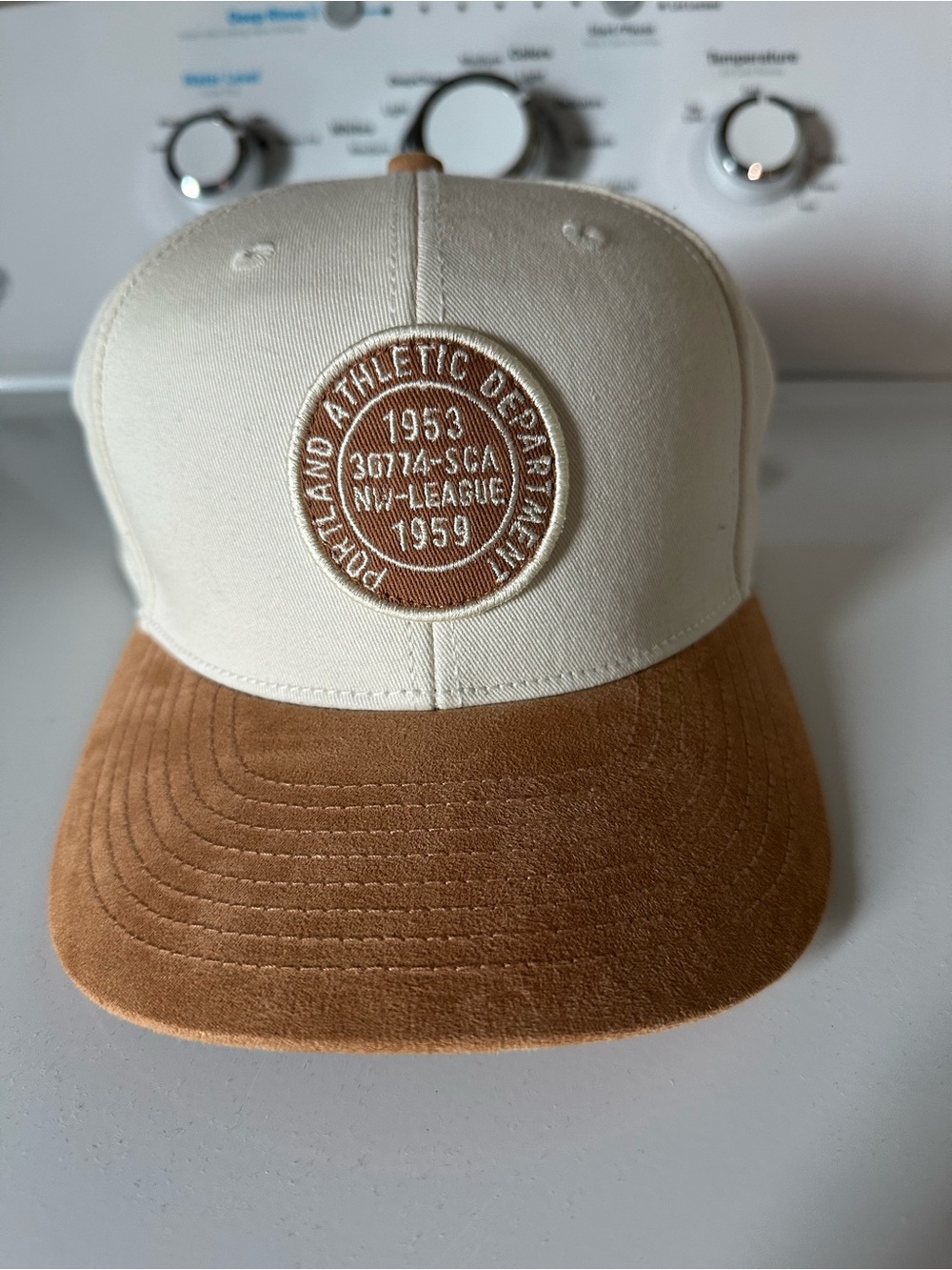 H&M Portland Athletic Department 1953 Snapback Hat White & Brown